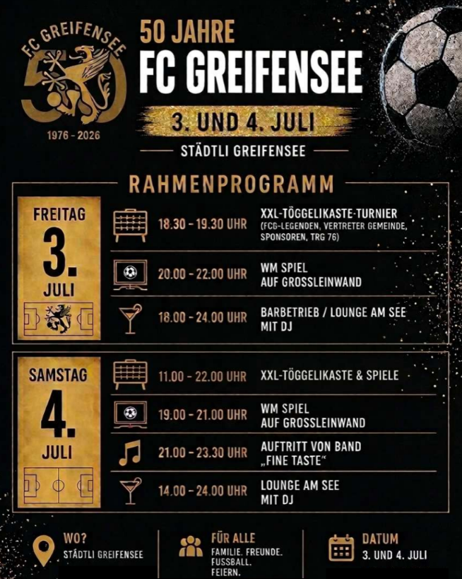 50 Jahre FC Greifensee Programmplakat